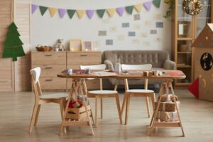 Crafting Table in School Classroom