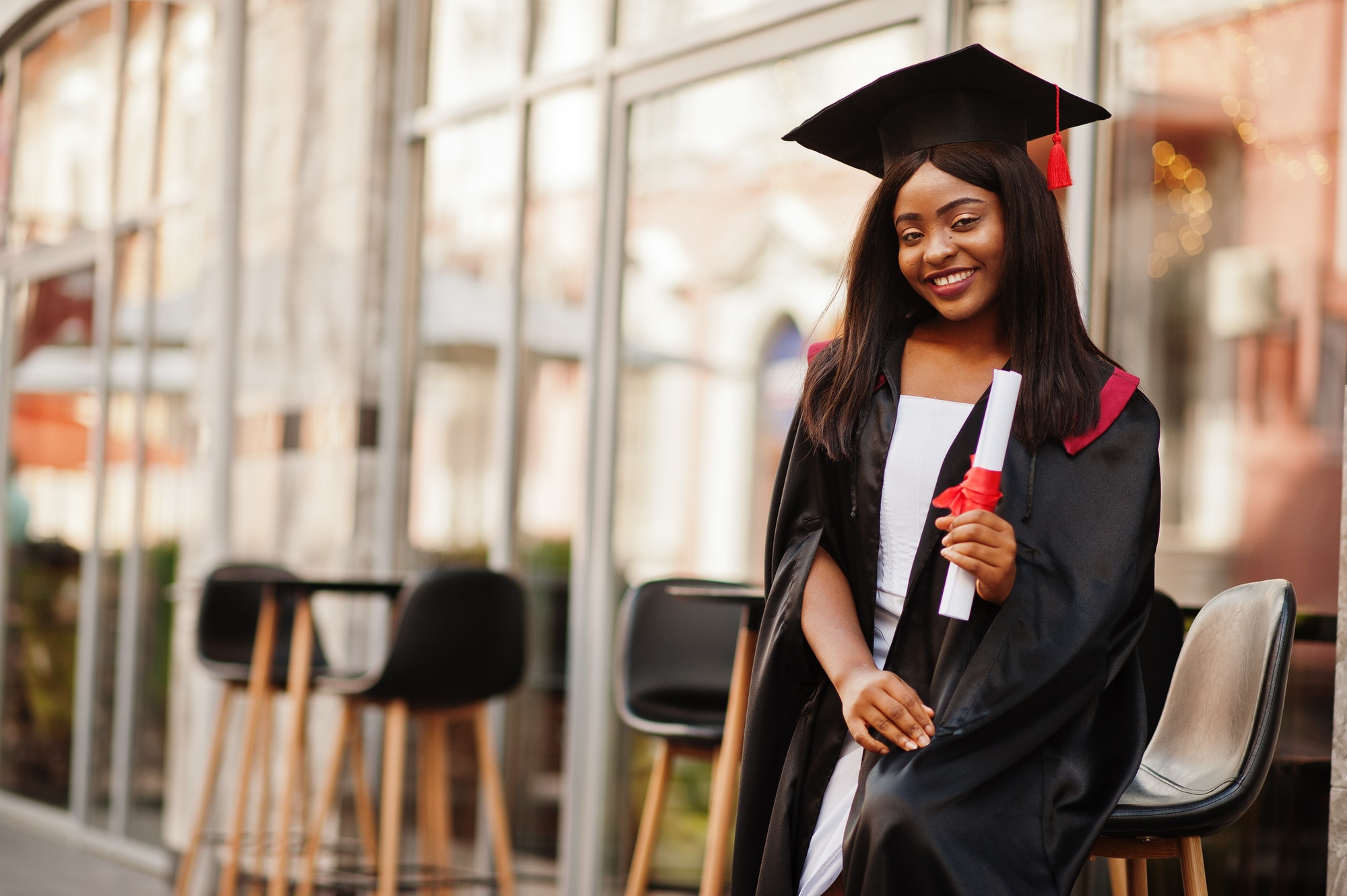 Young female african american student