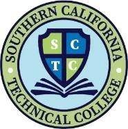 A green background with the seal of southern california technical college.